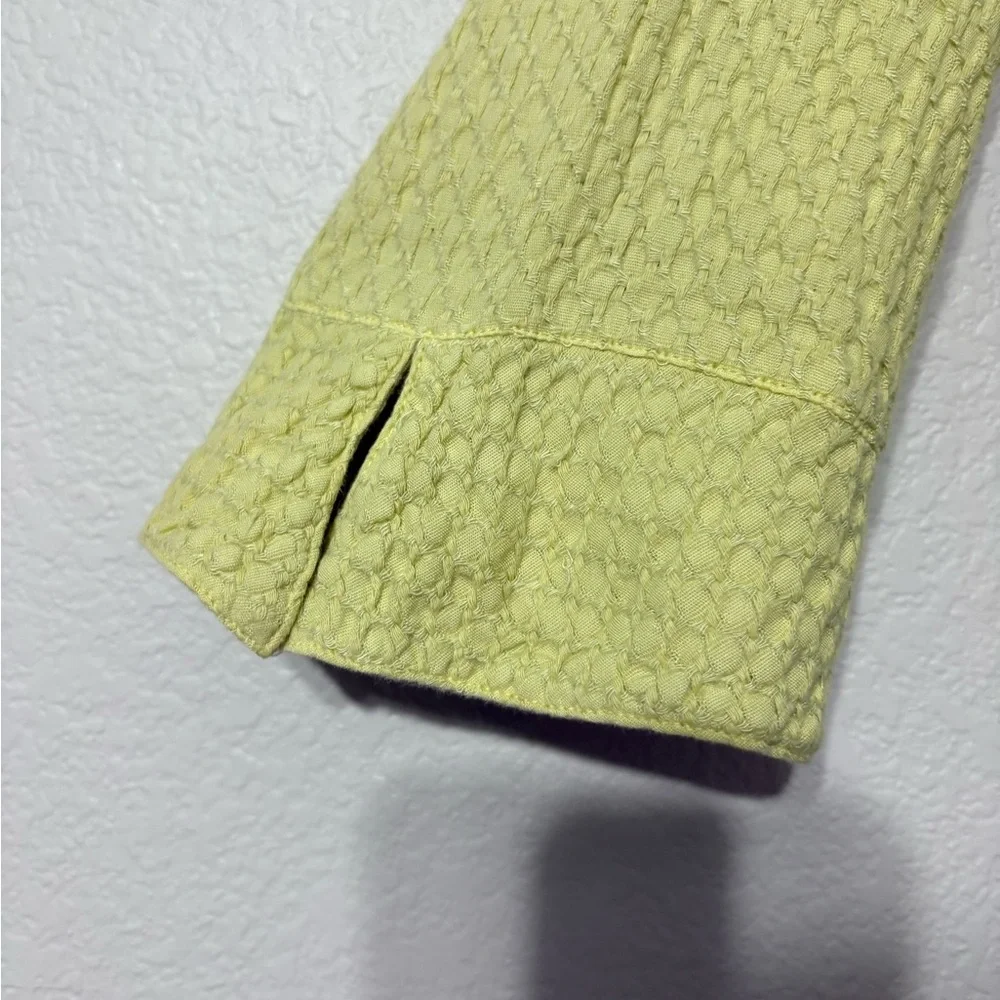 Habitat Soft Yellow Textured Button-Down Shirt/Jacket. Mother of Pearl Buttons. - Picture 5 of 10